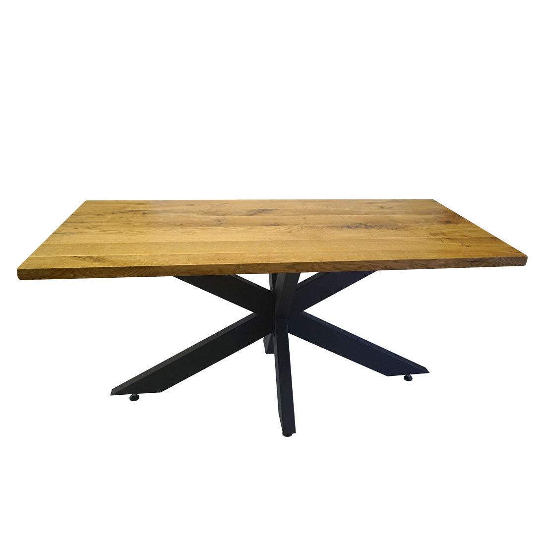 Esstisch Eiche 240x100 mit Baumkante und Spider-Gestell