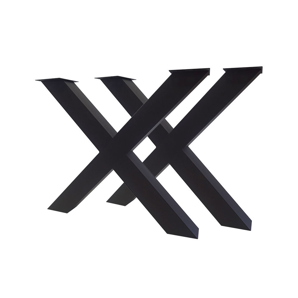 X-Tischbeine 1 Paar (2 Stück) in schwarz pulverbeschichtet