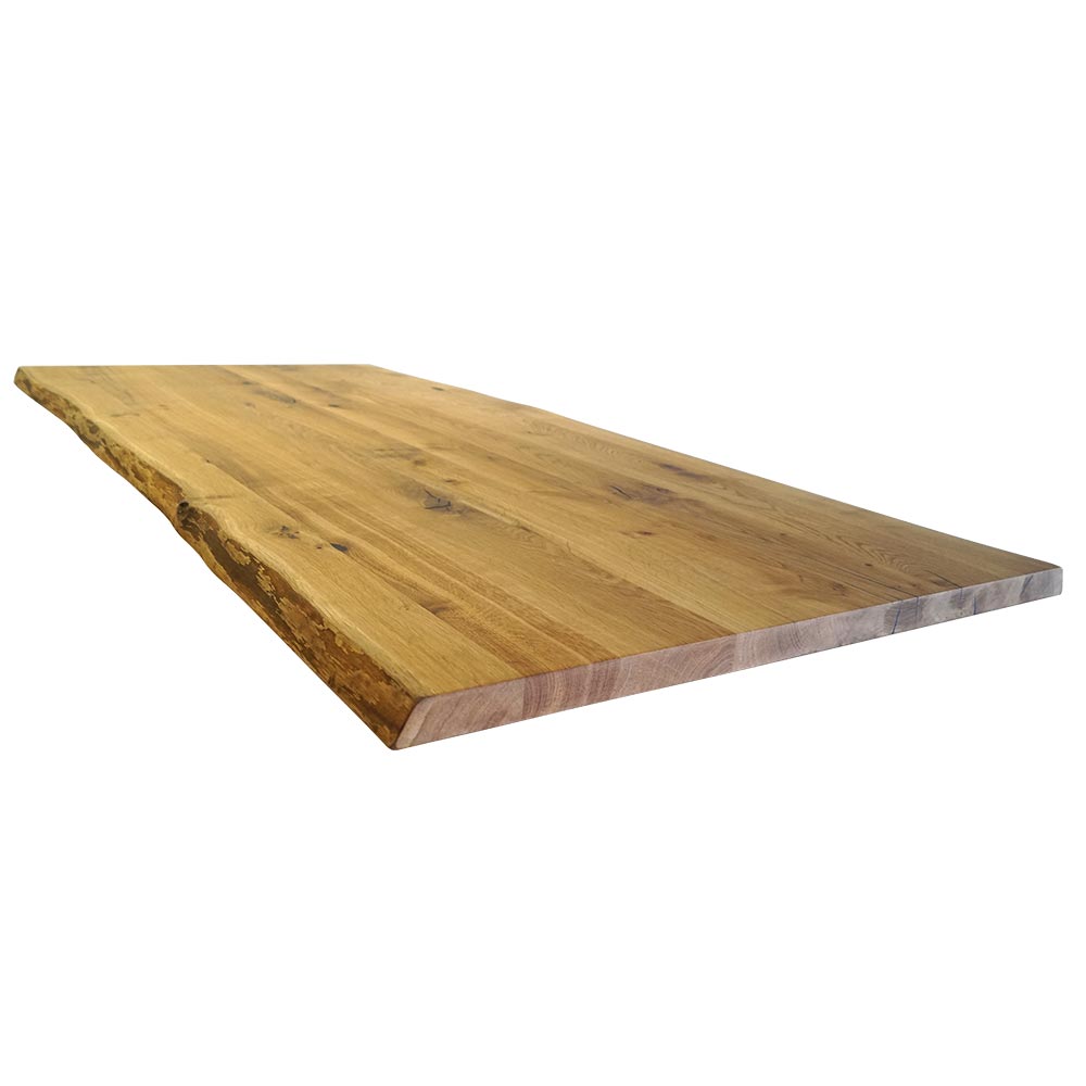 Tischplatte 160x80 cm mit Baumkante aus massiver Eiche