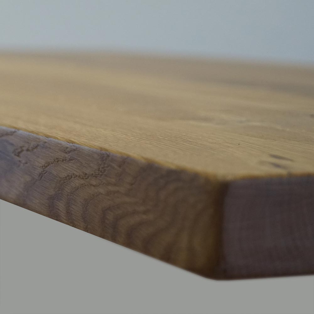 Tischplatte 180x85 cm ohne Baumkante aus massiver Eiche