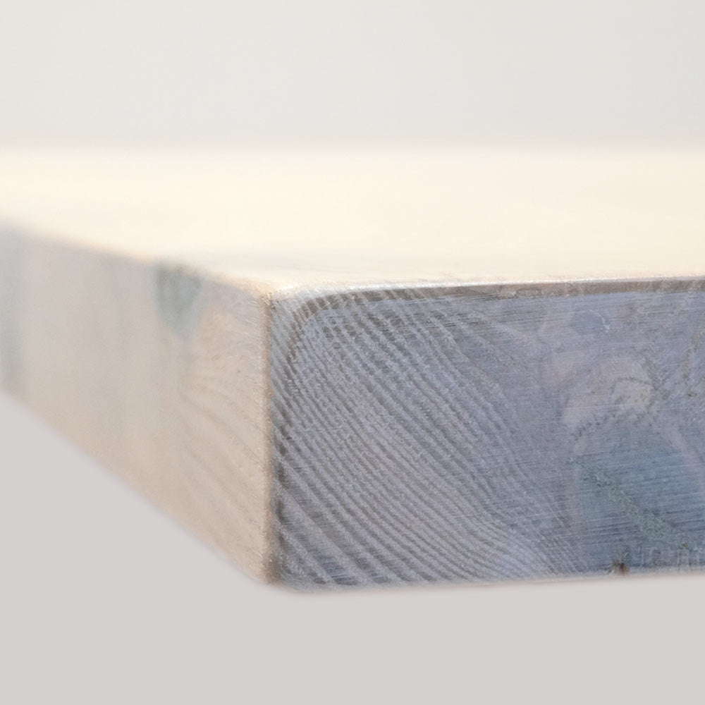 Tischplatte 160x80 cm ohne Baumkante aus massiver Esche, weiß veredelt