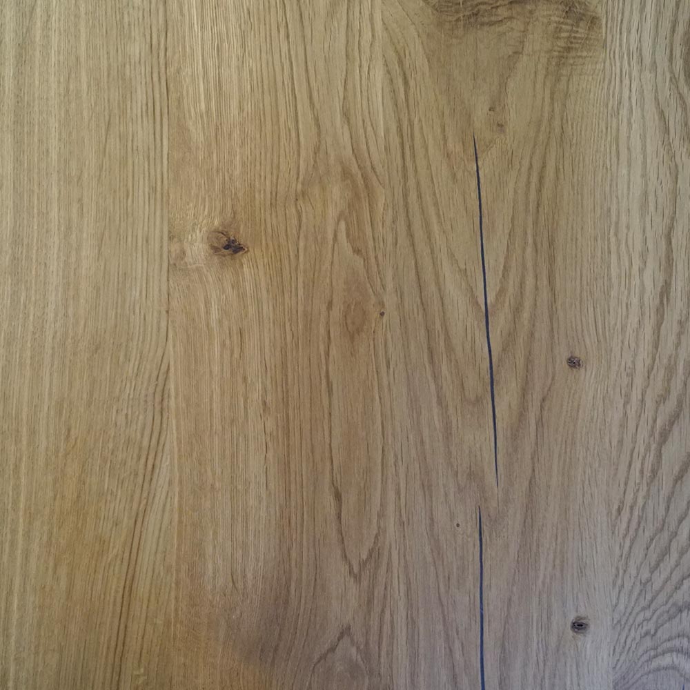 Tischplatte 180x85 cm mit Baumkante aus massiver Eiche