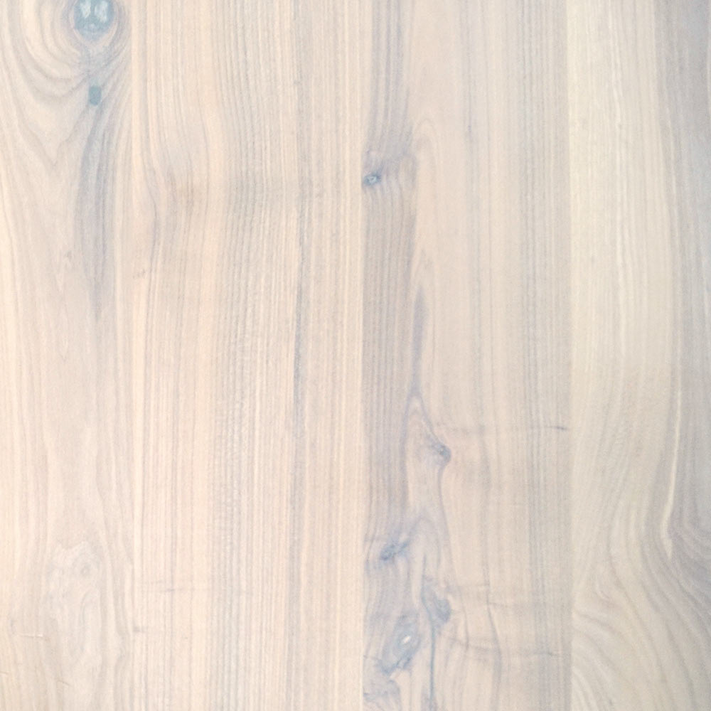 Tischplatte 160x80 cm ohne Baumkante aus massiver Esche, weiß veredelt