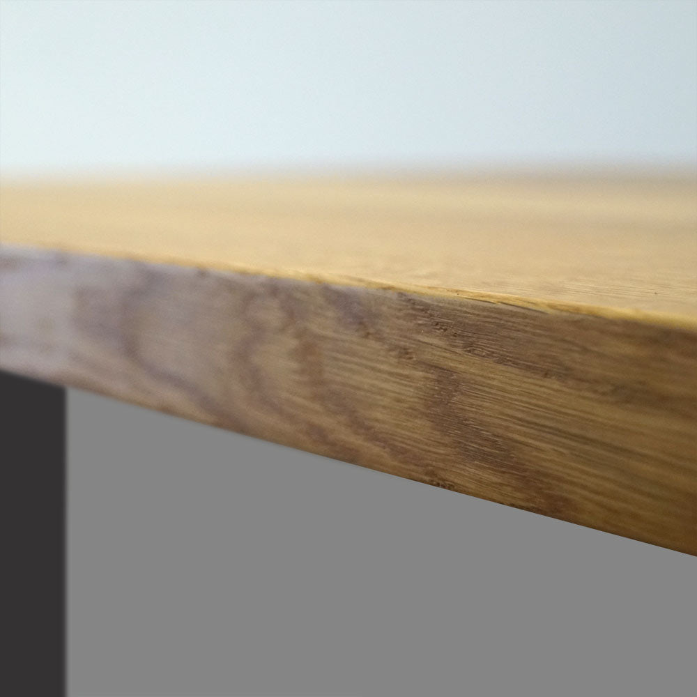 Tischplatte 180x85 cm ohne Baumkante aus massiver Eiche