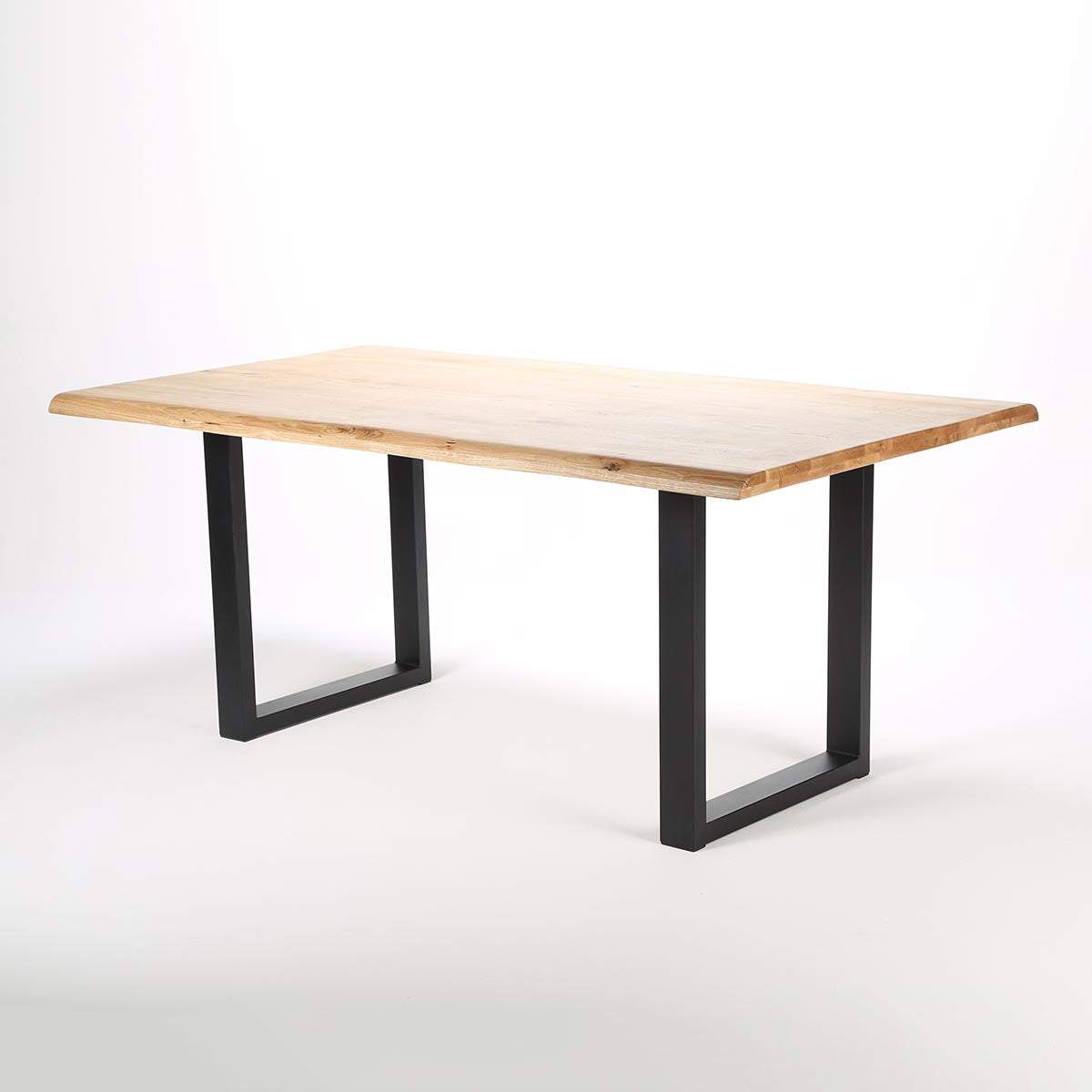 Esstisch Baumkante Eiche massiv 180x100cm mit U-Gestell