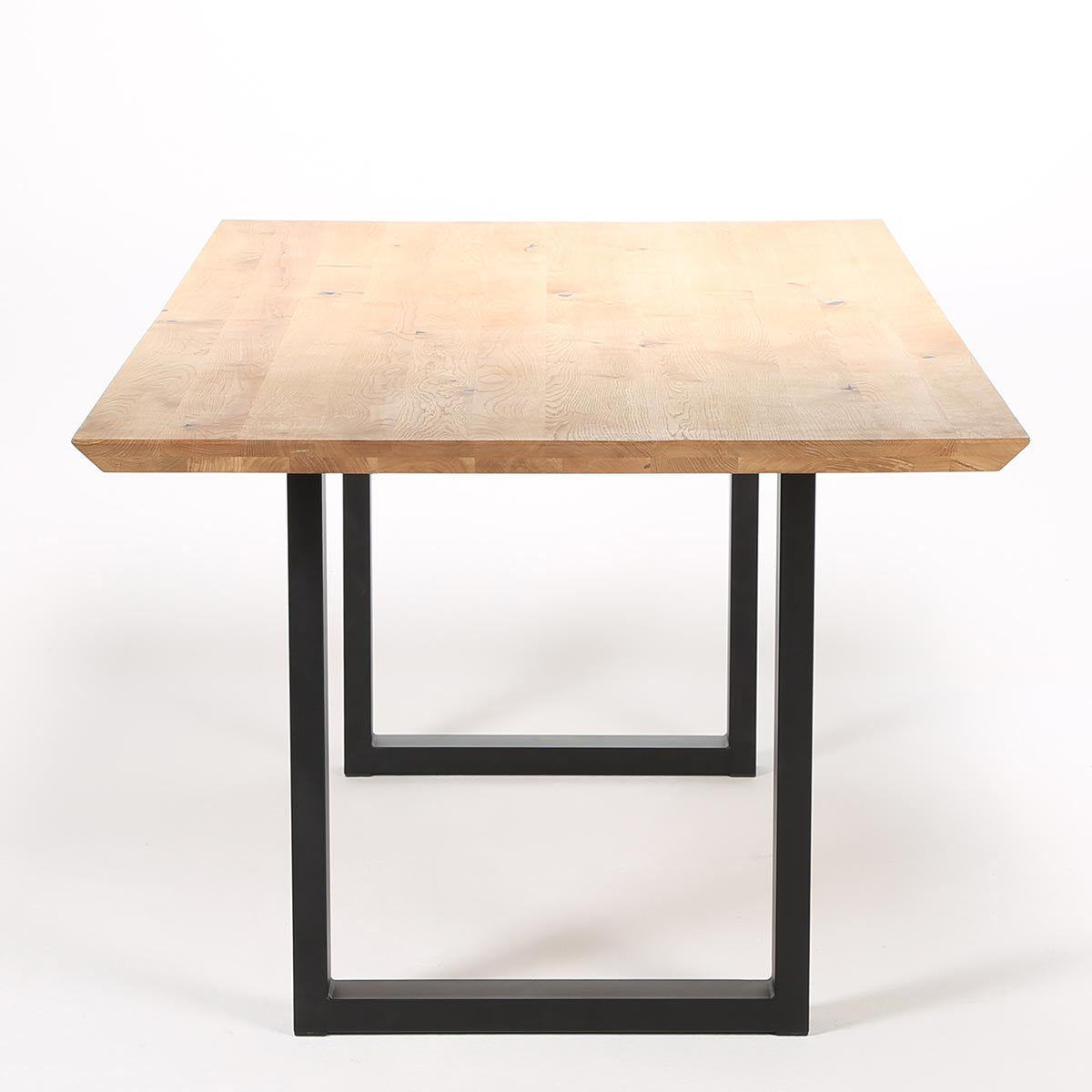 Tisch Eiche massiv, Schweizer Kante 200x100cm mit U-Gestell