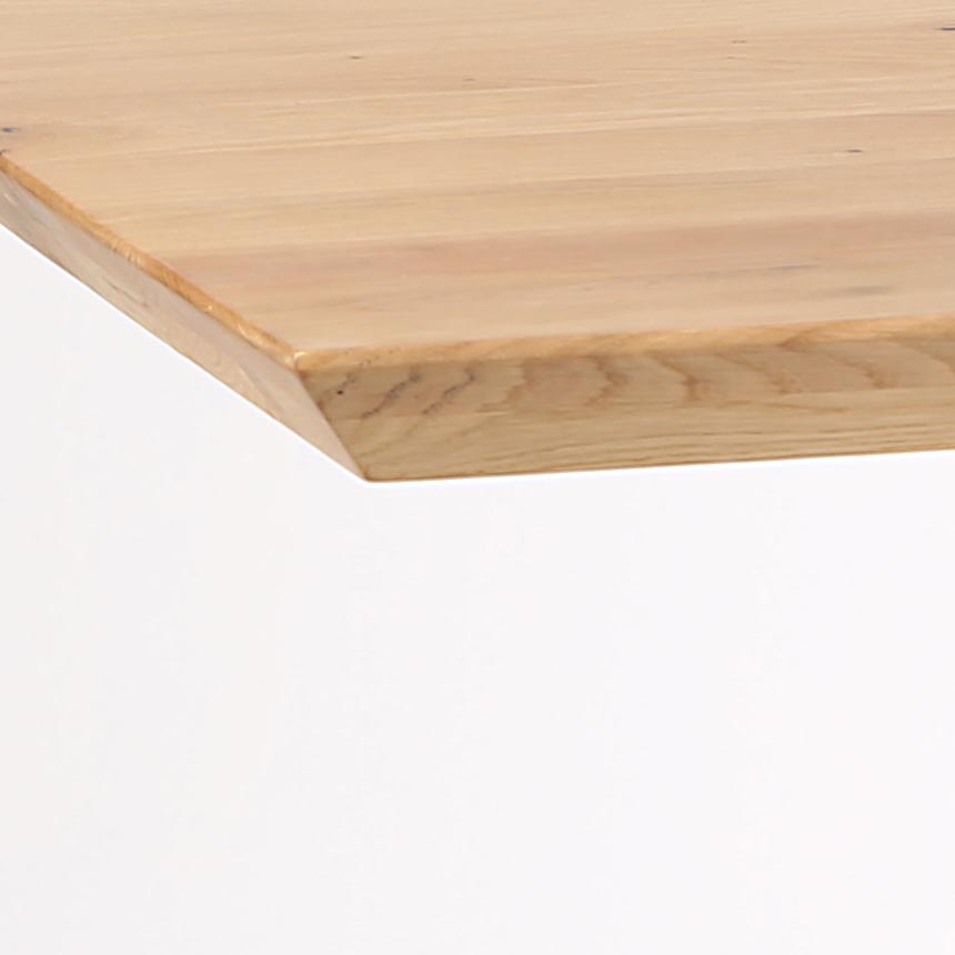 Esstisch Schweizer Kante, Eiche massiv, 180x100cm mit X-Gestell