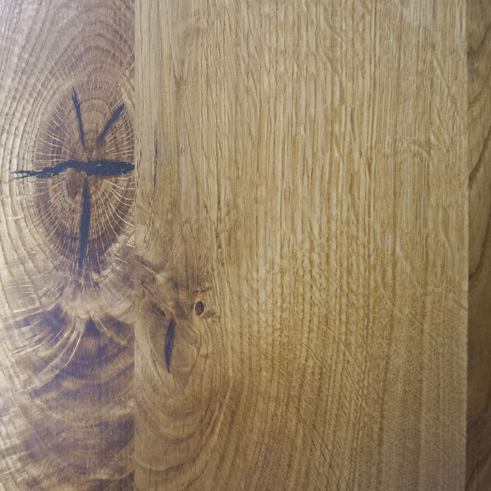 Esstisch Eiche 240x100 ohne Baumkante mit Spider-Gestell