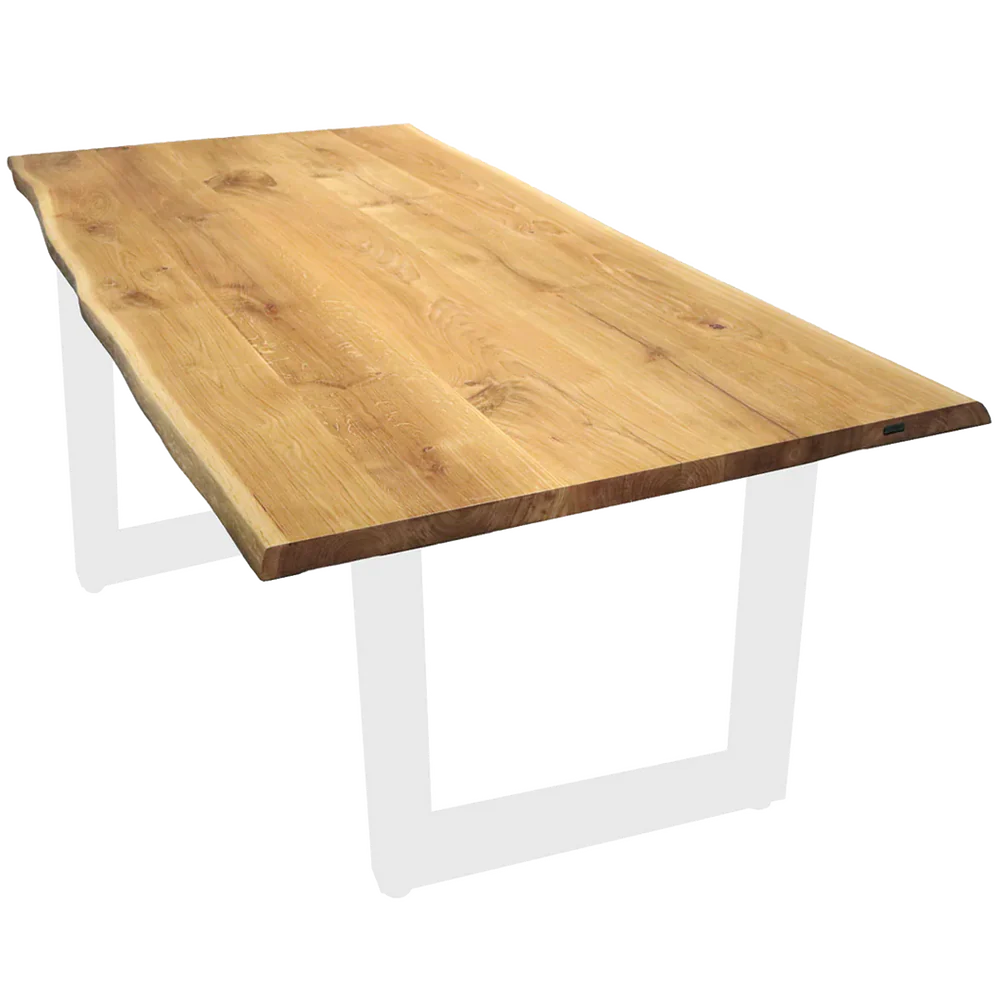 Tischplatte 200 x 100 cm mit Baumkante aus massiver Eiche