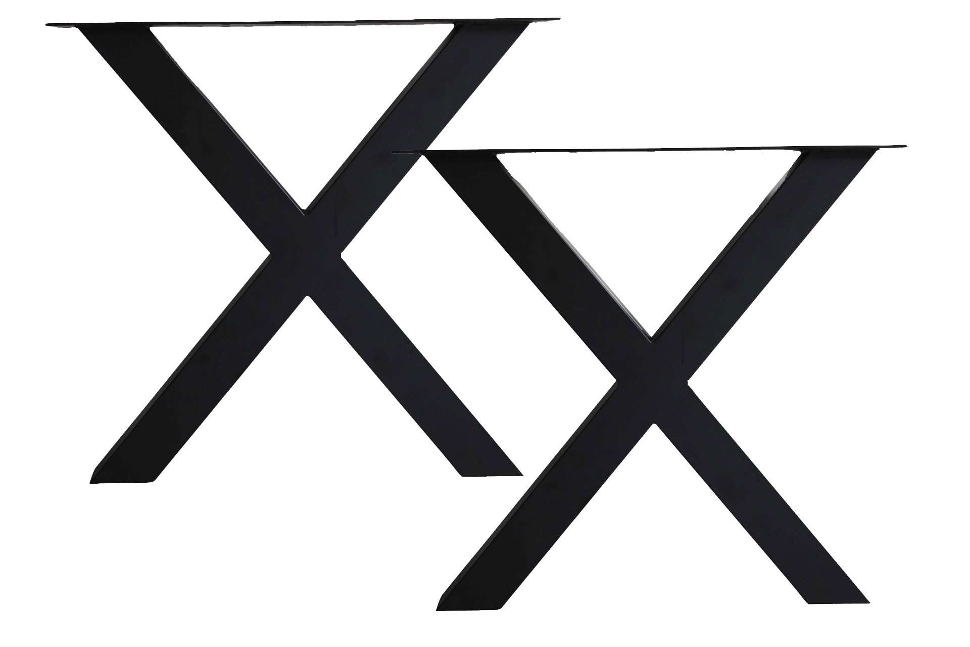 Hora X-Tischbeine 1 Paar (2 Stück) in schwarz pulverbeschichtet