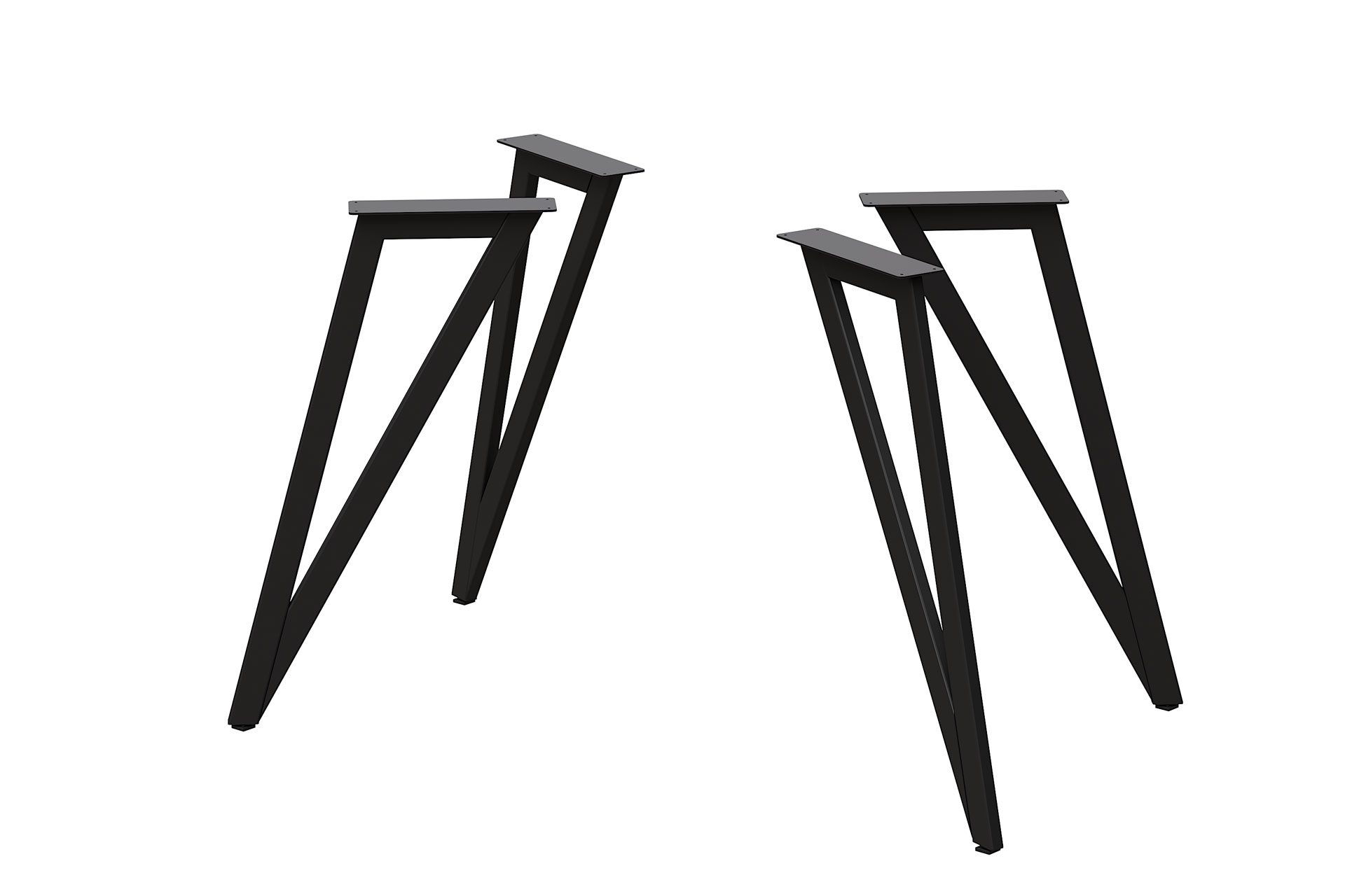 Dreieck Tischgestell Metall schwarz – Set aus 4 Füßen